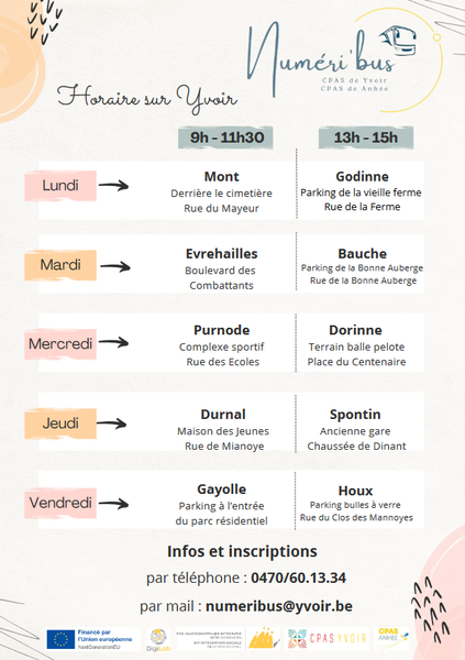 horaire Yvoir