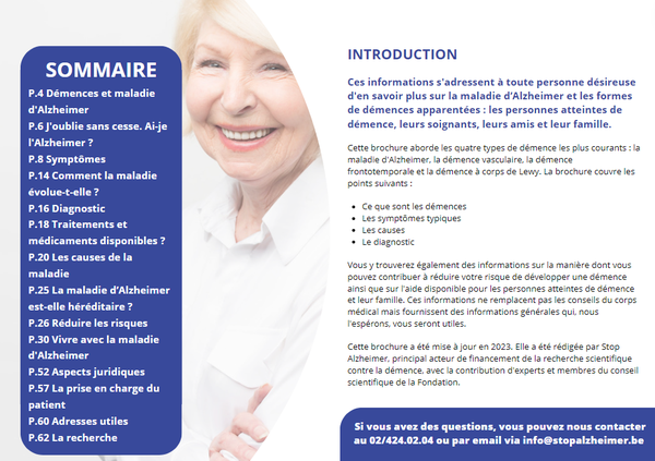 Table des matières alzheimer